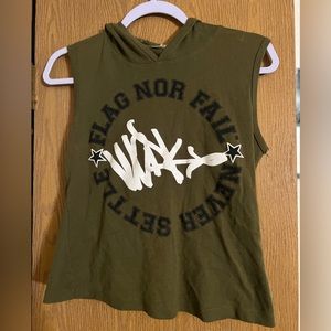 Flag not Fail crop sleeveless hoodie